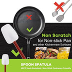 Commercial Spoonula Rubber Spatula Set, High Heat Spatula Spoon 9.5 Inches, Commercial Spatula for Cooking, Rubber Spatula Set Resistant to 500℉ (2 Spoonulas 9.5")