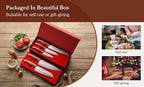 HEZHEN Knife Set,5 Piece Kitchen Chef Knife Set, German High Carbon Stainless Steel Ultra Sharp Chef Santoku Slicing Utility Paring Knives Sets, Ergonomic Full Tang Handle Cooking Cutlery Set Gift