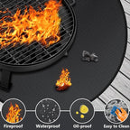 38" Round Fire Pit Mat for Solo Stove Bonfire/Under Grill Mat for Outdoor Grill Fireproof Waterproof Oil-Proof, 4 Layers Fireproof Mat Fireplace Mats BBQ Solo Stove Mats for Deck Patio Grass Smoker