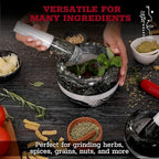 Gusto Nostro Natural Marble Mortar and Pestle Set | 5 Inch - 2.5 Cup Large Mortar Pestle Set for Grinding Herbs, Nuts, Grains | Pesto Grinding and Guacamole Stone Bowl | Marble Spice Crusher
