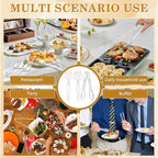 36Pcs Serving Utensils 9'' Large Plastic Serving Utensils Set Serving Spoons for Buffet Clear Disposable Plastic Tongs Heavy Duty Slotted Spoons/Forks Supplies for Party Food Salad Noodles Soup