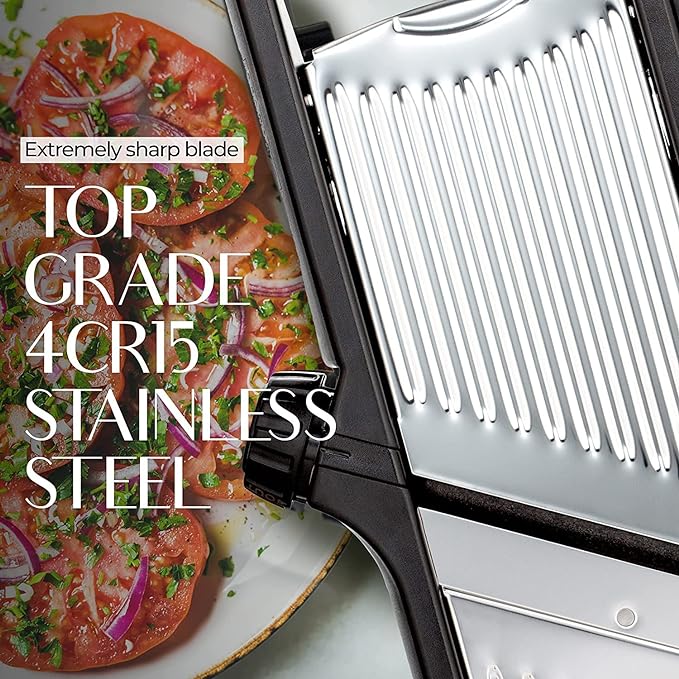 Gramercy Mandoline Food Slicer, Vegetable Cutter, Potato Slicer, Mandolin for Kitchen, Veggie Cutter, Cucumber Tool - Comes with One Pair Cut-Resistant Gloves