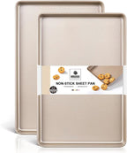 HONGBAKE 2 Pack Jelly Roll Pan 15x10, Commercial Cookie Sheets for Baking with Diamond Texture Surface, 57% Thicker Carbon Steel Baking Sheet for Oven, Nonstick Cooking Tray