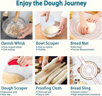 Aliggbent 28Pcs Sourdough Bread Baking Supplies, 10'' Round & 10'' Oval Banneton Bread Proofing Baskets with Liners, Starter Bread Making Tools Kit Proofing Bowls for Sourdough Rising and Baking