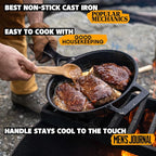 Stargazer 10.5-Inch Cast Iron Skillet | Made in USA, Seasoned, Premium Frying Pan for Grilling, Searing, Baking & More – Durable Cast Iron with Smooth Cooking Surface
