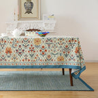 ISAENNE Designer Linen Elegant Extra Long Rectangle Tablecloth,Colorful Floral Bohemian Table Cloth,Wrinkle Resistant Decor Tablecloths for Dining Thanksgiving Kitchen,67"*118"-Floralsea A