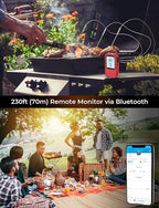 Govee Bluetooth Meat Thermometer, Digital Wireless Meat Thermometer for Smoker Oven, Smart Grill Thermometer with Dual Probes, 230ft Remote Monitor Cooking Thermometer for BBQ Kitchen Rotisserie