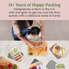 Bentgo Easyboxes - Original Stackable Lunch Boxes - Reusable 3-Compartment Food Containers for Kids and Adults - Bento Lunch Box for Meal Prep, School, & Work - BPA Free, Set of 4 (Earth Tones)
