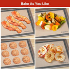 Silicone Baking Mat Set of 6, Non-Stick & Easy Clean Food Grade Reusable Baking Mat, Silicon Baking Mats Oven Liner Sheet, Round & Square Cake Mat, Pastry Board Rolling Dough Mats for Macaron Cookie