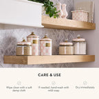 MACKENZIE-CHILDS Rosy Check Kitchen Canister, Decorative Pink-and-White Glass Storage Jar with Lid, Medium
