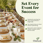 Chic Leaf Square Bamboo Palm Leaf Disposable Plates - 8" Pack of 100 - Biodegradable & Compostable Dinnerware - Disposable Party & Appetizer Plates - Eco-Friendly Dessert Trays