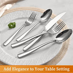 40-Piece Black Silverware Set, Heavy Duty Stainless Steel Flatware Cutlery Set Service for 8, Food-Grade Utensil Sets for Home Restaurant, Dishwasher Safe