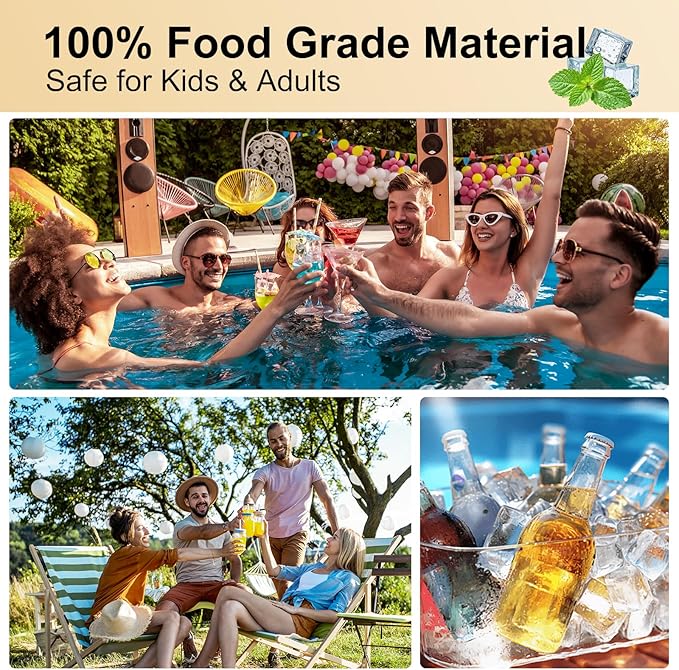 Ice Cube Tray 2 Pack – Stackable Large Silicone Ice Cube Freezer Molds & Easy Release Square Ice Cube Maker with Removable Lid BPA Free for Cocktail,Whiskey,Soup Baby Food