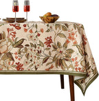 ISAENNE Designer Bohemian Linen Rectangular Tablecloth,Colorful Floral Pattern Table Cloth,Wrinkle Resistant Decorative Tablecloths for Dining Thanksgiving Kitchen Party,55"*87"-Grace A
