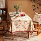 patdrea Designer Vintage Beige Tablecloth for Square Table,Italian Linen Trees Pattern Table Cloth,Decoration Cover for Kitchen Dining Christmas,Tea Party,Thanksgiving,67"x67"-Tatiana a