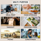 Klex 24 Oz, 150 Sets Meal Prep Containers with Airtight Lids, BPA Free, Reusable Plastic Food Container, 24 oz, Round, Black/Clear, 150 Sets