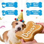 BoneItUp Dog Birthday Cake Kit - Bake Birthday Cakes for Dogs - Dog Party Supplies Set with - Large Cake Mold, 3 Vet-Backed Cake Recipes, 2 Drawing Pens, 10 Balloons, Birthday Hat & Bow
