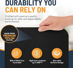 Toaster Oven Liners for Bottom of Oven (6 Pack) Reusable Non-Stick Heat Resistant Toaster Liners, Compatible with Ninja, Cuisinart, Emeril Lagasse & More, Toaster Mat, 12"x12" (Black)