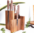 Resafy Magnetic Knife Block Knives Display Stable Board Holder Rack Magnetic Stands with Strong Enhanced Magnets on Both Sides Anti-slip Feet