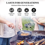 Alva Black Angus 9.5” Carbon Steel Frying Pan – Naturally Nonstick, PFAS-Free & Toxin-Free, Oven & Induction Safe, Chef-Grade Heat Control, Built to Last a Lifetime, Designed in Belgium