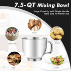 Kitchen in the box Stand Mixer, 900W 7.5QT Kitchen Electric Mixer, 6-Speed Tilt-Head Food Mixer for Baking with Dough Hook,Wire Whip,Beater (Black)