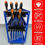 ULIBERMAGNET Magnetic Screwdriver Holder,Magnetic Wrench Holder,Heavy Duty Black Metal Tool Storage Organizer,Set of 2 Magnetic Mount Tool Holder for Garage,Workbench,Tool Cart,PegBoard