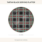 MACKENZIE-CHILDS Enamel Serving Platter, Decorative Serving Platter for Food, 16 Inches, Black Tartan