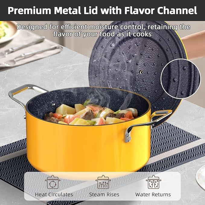 Nuwave Lux 13pc Forged Lightweight Cookware Set PFAS Free, Healthy G10 Duralon Ceramic Coating, Ultra Non-Stick, Stay-Cool Handles, Works on All Cooktops & Induction Ready