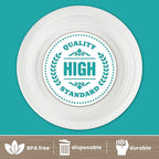 PLASTICPRO Round Plastic Plates Microwaveable, Disposable, White, Dinnerware (400, 10" Inch Plates)