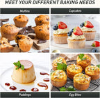 2 Packs 12 Cups Silicone Muffin Pan with Metal Reinforced Frame Regular Size Cupcake Tray Egg Mold Wedding Day Engaged Engagement Hostess Couple Newly Wed House Christmas Married Unique Gift