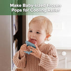 Haakaa Chilly Monster Breastmilk Popsicle Molds, Silicone Popsicle Molds for Baby Teething Relief, BPA Free Frozen Breast Milk Teether Popsicle Maker & Ice Pop Molds for Infant 6m+(Sky Blue + Mustard)