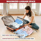SUOCO Travel Vacuum Bags for Luggage with Portable Electric Pump, 8 Large Packing Seal Bags for Clothing Suitcase Backpack, Space Saver Compression Clothes Storage Bags
