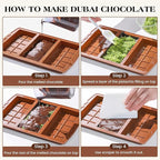 2 Pcs Chocolate Bar Mold Deep Dubai 0.85 Inch Stuffed Chocolate Molds Silicone Large Break Apart Silicone Molds (10 Snap + Pyramid）