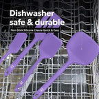 New DI ORO Silicone Turner Spatula Set - Kitchen Spatulas for Nonstick Cookware - Cooking Utensils for Flipping Eggs & Pancake - 600°F Heat-Resistant BPA Free Turners - Dishwasher Safe (4pc, Lavender)