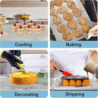 TeamFar Baking Sheet with Rack, 17.6 x 13 x 1 Inch Stainless Steel Baking Tray Pan Cookie Sheet with Cooling Rack Set for Baking/Roasting/Cooling, Non-Toxic & Heavy Duty, Dishwasher Safe