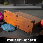 Magnetic Knife Block, Acacia Wood Magnetic Knife Holder for Kitchen Counter Universal Knife Block Without Knives (12 x 10)