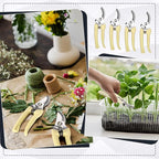 Chumia 30 Garden Flower Shears Pruning Scissors Heavy Duty Plant Scissors Trimming Garden Clippers Hand Tree Pruner for Yard Gardening Plants Hedge Flower Tree Cutting Secateurs (Beige)