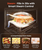 FOTILE HYZK32-E3-B ChefCubii 1.1 cu. ft. 4-in-1 Combi-Steam Oven with Steam-Bake, Air Fry, Convection, Dehydrator Functions, and 50 Preset Menus, Black