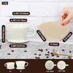 Segarty Pour Over Coffee Maker Set - Single Cup White Ceramic Coffee Dripper With 200 Pcs Size #2 Cone Filters, Slow Drip Manual Brewer for Home, Office, Travel, Camping