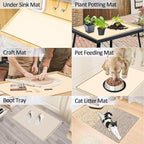 TOHONFOO Silicone Coffee Maker Mat with Lip, 19.7'' x 15'' Heavy Duty Coffee Maker Mat for Countertops, Coffee Tray Fit Under Coffee Machine Appliance Automatic Machines Espresso Accessory, Beige