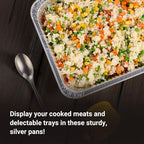 Aluminum Pans Half Size, 9X13, Extra Heavy Duty Disposable Foil Pans For Baking (20 Pack) Roasting & Chafing, Deep Tin Foil Bakeware, Steam Table Tray, Cookware, Food Prepping, Cake & Oven Pan