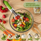 Salad Scissors, Salad Chopper with Double Blades, Lettuce Chopper, Lettuce Scissors for Chopped Salad, Chopped Salad Chopper Tool for Tossing and Chopping in Salad Bowl (White)