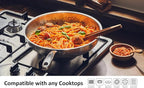 5-Ply Stainless Steel Frying Pan, Full 5-Ply Clad, Brushed, Induction Cooking Pan, Oven Safe, Dishwasher Safe (12'' Stainless Steel Frying Pan)