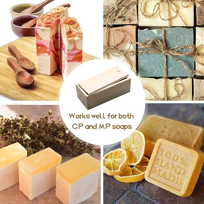 Small Rectangle Silicone Soap Mold with Wooden Box DIY Handmade Loaf Mould