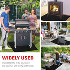 75 x 40 inch Under Grill Mats for Outdoor Grill, Double-Sided Fireproof, Oil and Waterproof Protective Mat for Grass and Deck, Outerdoor BBQ Fire Pit Fireplace Mat