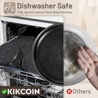 KIKCOIN Ceramic Nonstick Pots and Pans Set - Cookware Set with Detachable Handle - 25 Pack Stackable Cooking Set for RV Kitchen, with Frying Pans, Steamer - Induction/Dishwasher/Oven Safe, PFOA Free