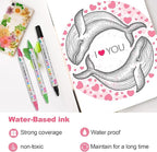 12 Colors Acrylic Paint Pens, Dual Tip Acrylic Paint Markers for Paper, Wood, Canvas, Stone, Rock Painting, Glass, Fabric, DIY, Ceramic, Art Supplies for Kids and Adults Drawing (Dot + Fine)