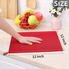 Homaxy 100% Cotton Waffle Weave Kitchen Dish Cloths, Ultra Soft Absorbent Quick Drying Dish Towels, 12 x 12 Inches, 8-Pack, Red
