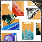 Nuenen 10 Pcs Bulk Wood Cutting Board with Handle 12 x 7.8 Inch Bamboo Wooden Kitchen Serving Chopping Boards for Pizza, Bread, Charcuterie, Fruit, Vegetables(Bamboo)