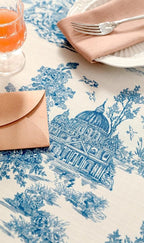 patdrea Designer Vintage Cyan Rectangle Small Tablecloth,Linen Ancient Castle and Manor Pattern Tablecloths,Table Cover Cloth Decor for Kitchen Dining Christmas,Thanksgiving,55"x71"-Lucerne a